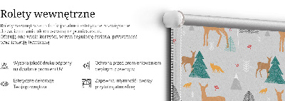 Modern roller blind Roe deer in the forest