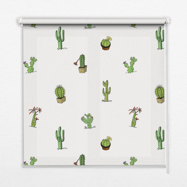 Roller blind for large window Cacti