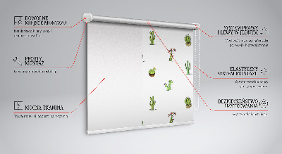 Roller blind for large window Cacti