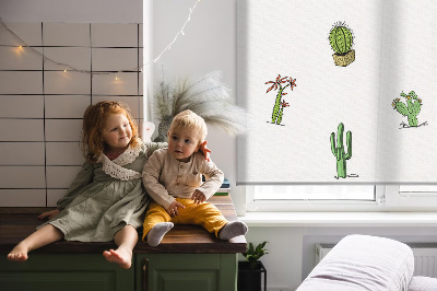 Roller blind for large window Cacti