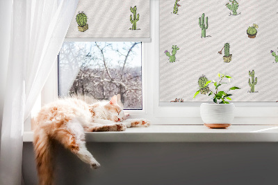Roller blind for large window Cacti