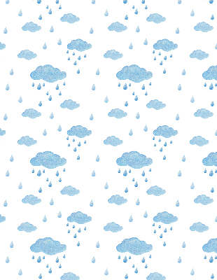 Fabric roller blind Clouds and rain