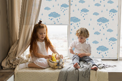Fabric roller blind Clouds and rain