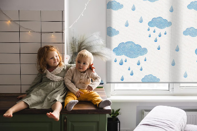Fabric roller blind Clouds and rain