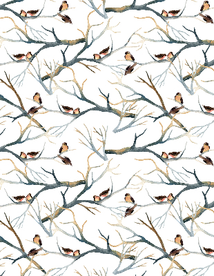 Fabric roller blind Birds on a tree