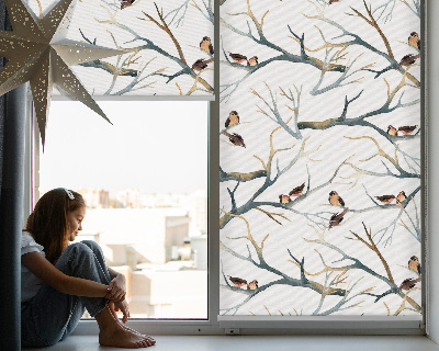 Fabric roller blind Birds on a tree