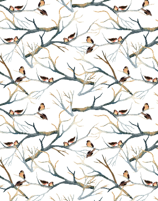 Fabric roller blind Birds on a tree