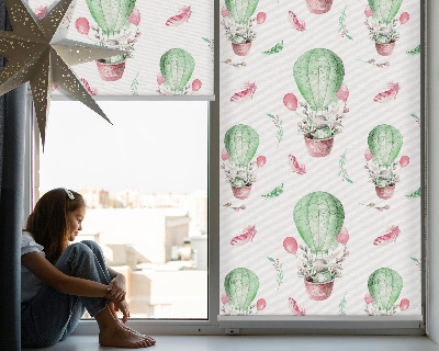 Roller blind for large window Green balloons