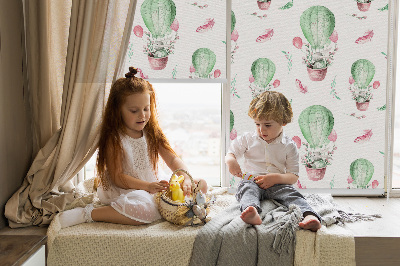 Roller blind for large window Green balloons