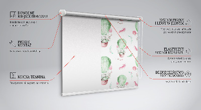 Roller blind for large window Green balloons