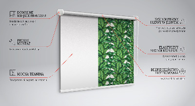 Fabric roller blind Green leaves