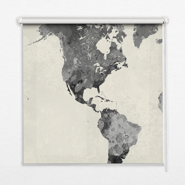 Modern roller blind Black continents