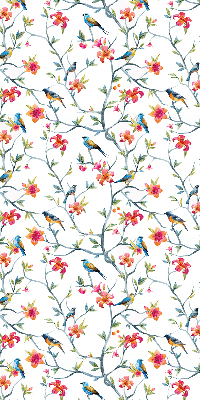 Roller blind for large window A bird on a branch