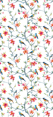 Roller blind for large window A bird on a branch