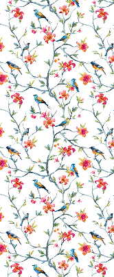 Roller blind for large window A bird on a branch