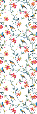 Roller blind for large window A bird on a branch