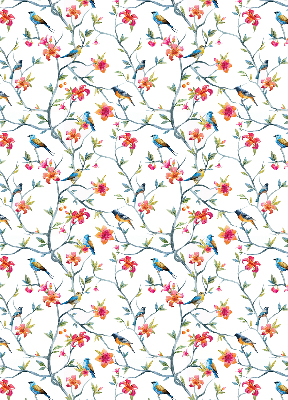 Roller blind for large window A bird on a branch