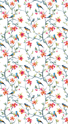 Roller blind for large window A bird on a branch