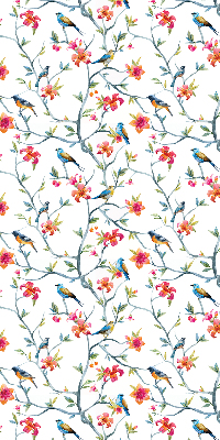 Roller blind for large window A bird on a branch