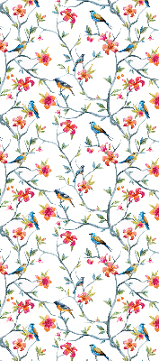 Roller blind for large window A bird on a branch