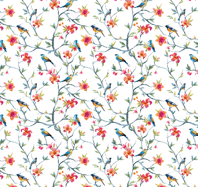 Roller blind for large window A bird on a branch