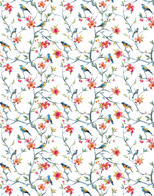 Roller blind for large window A bird on a branch