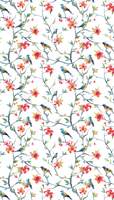 Roller blind for large window A bird on a branch