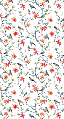 Roller blind for large window A bird on a branch