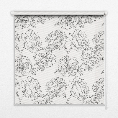 Modern roller blind Drawn roses