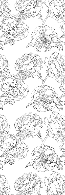 Modern roller blind Drawn roses