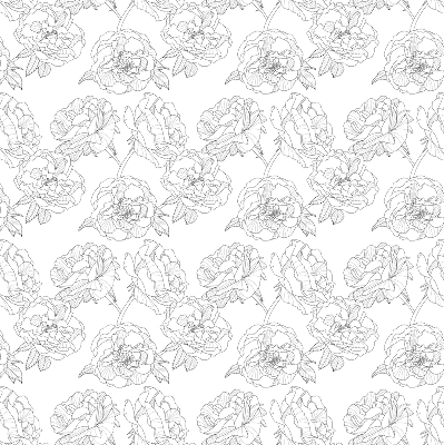 Modern roller blind Drawn roses