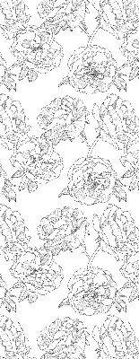 Modern roller blind Drawn roses