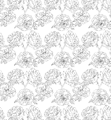 Modern roller blind Drawn roses