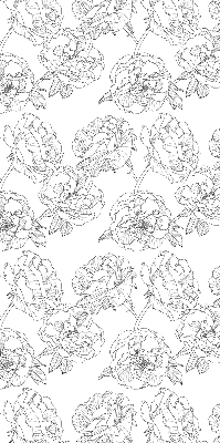 Modern roller blind Drawn roses