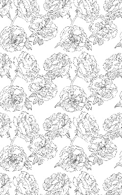 Modern roller blind Drawn roses