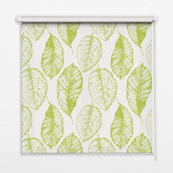 Roller blind for large window Lime leaves