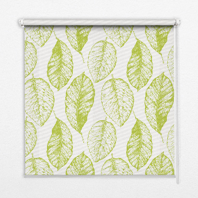 Roller blind for large window Lime leaves