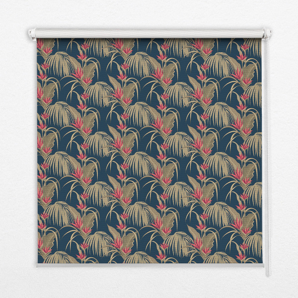 Roller blind for large window Interesting plants