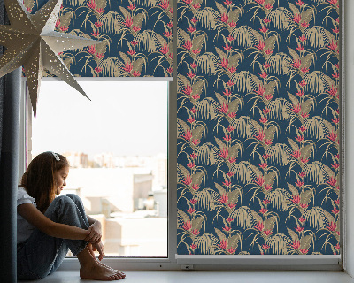 Roller blind for large window Interesting plants