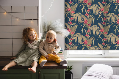 Roller blind for large window Interesting plants