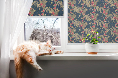 Roller blind for large window Interesting plants
