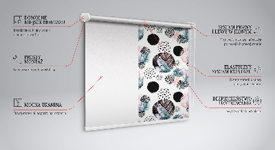 Fabric roller blind Circles and leaves