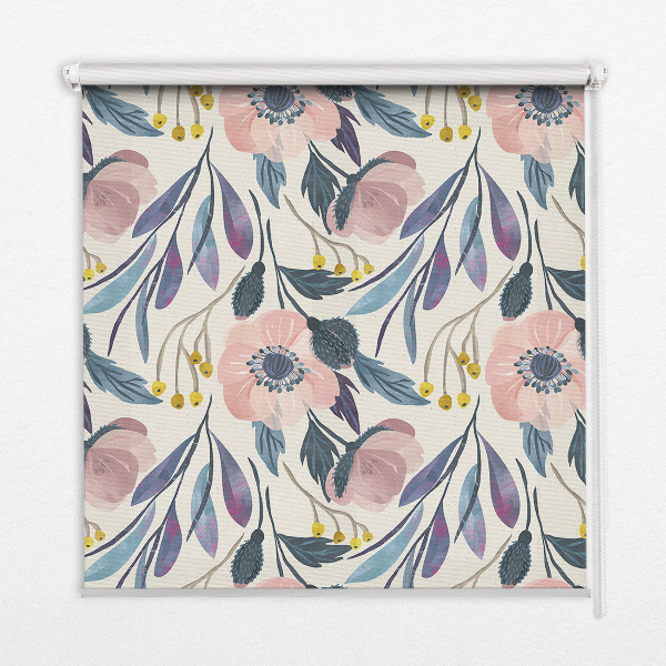 Modern roller blind Poppies