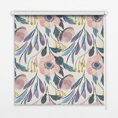 Modern roller blind Poppies