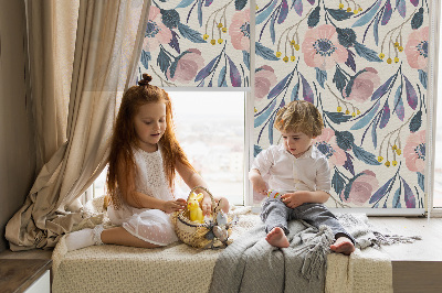 Modern roller blind Poppies