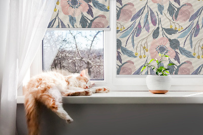 Modern roller blind Poppies