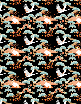 Roller blind for large window Flying heron
