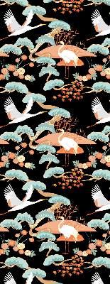 Roller blind for large window Flying heron