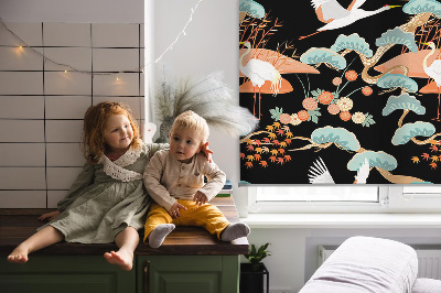 Roller blind for large window Flying heron