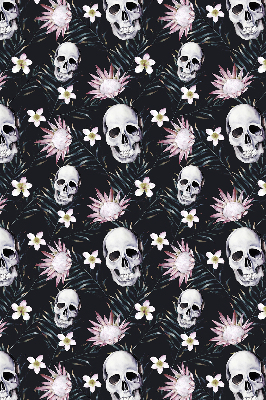 Fabric roller blind Skulls among flowers